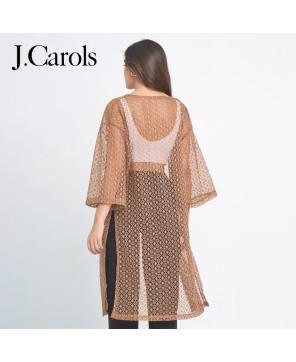 Chic Mesh Long Cardigan - Stylish Comfort