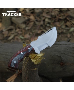 Stainless Steel Tracker Knife - Durable Leather Sheath