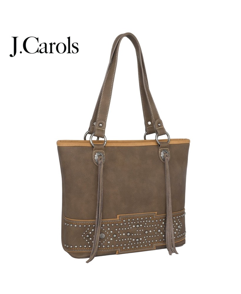 Aztec Design Studs and Rivets Handbag with Concealed Gun Pocket