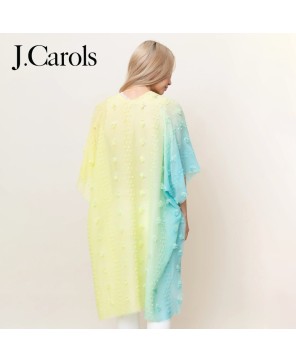 Ombre Pom Pom Kimono Stylish Comfort