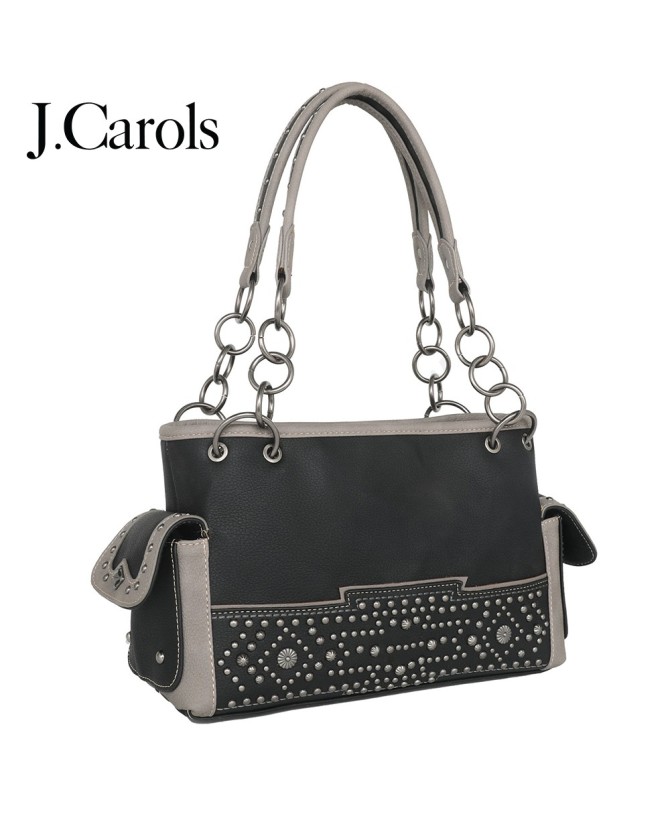 Aztec Design Studs and Rivets Handbag with Concealed Gun Pocket