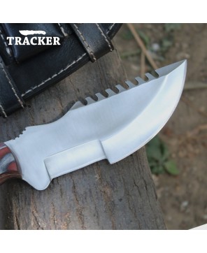 Stainless Steel Tracker Knife - Durable Leather Sheath