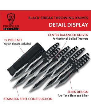 Black Streak Throwing Knife Set (12 Pieces)