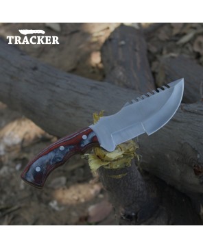 Stainless Steel Tracker Knife - Durable Leather Sheath