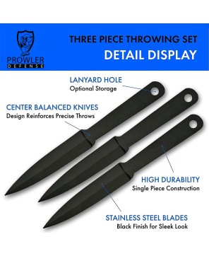 3 Piece Throwing Knife Set Sleek & Durable