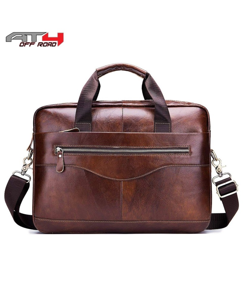 AT4 Laptop Briefcase Leather Bag for Men