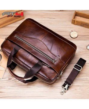 AT4 Laptop Briefcase Leather Bag for Men