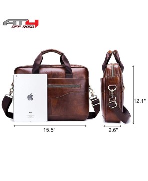 AT4 Laptop Briefcase Leather Bag for Men