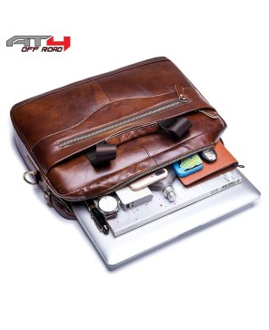 AT4 Laptop Briefcase Leather Bag for Men