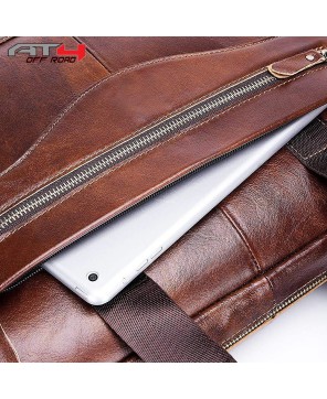 AT4 Laptop Briefcase Leather Bag for Men