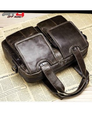 AT4 Leather Business Briefcase Laptop Bags