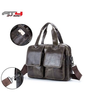 AT4 Leather Business Briefcase Laptop Bags