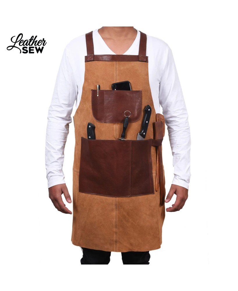 Tawny Brown Suede Apron