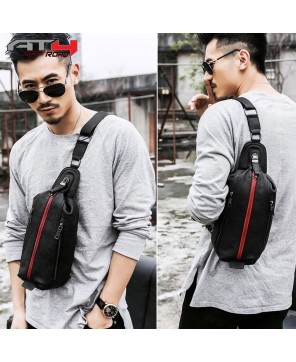 AT4 Stylish Leather Sling Backpack for Men