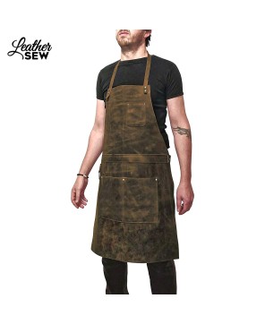 Full-Grain Leather Work Apron - Premium Protection & Style