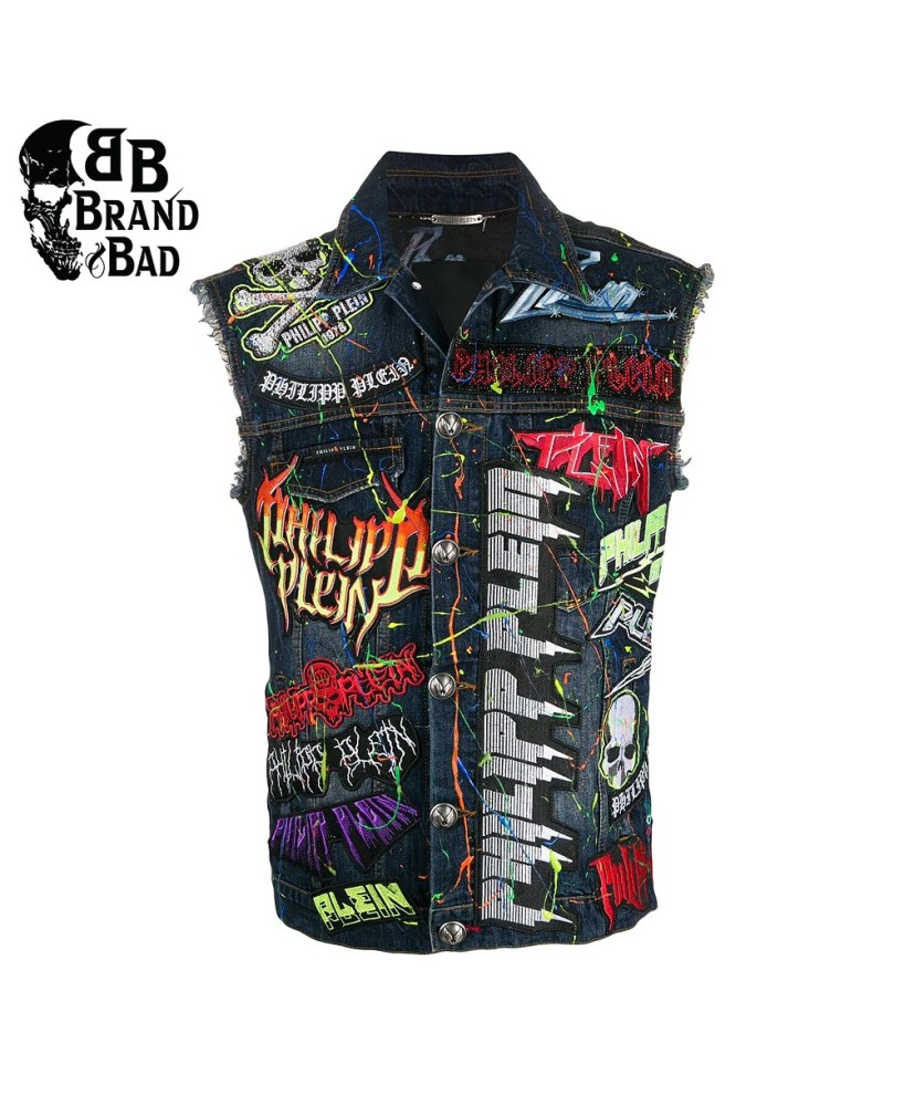 Multicolor Cotton BB Rock Denim Gilet