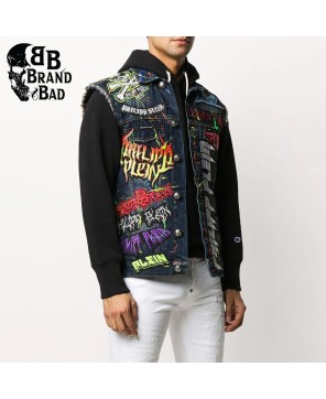 Multicolor Cotton BB Rock Denim Gilet