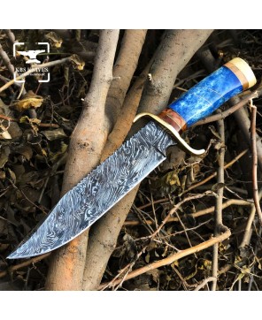 Handmade Damascus Steel Bowie Knife