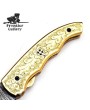 Custom Damascus Pocket Knife - Brass Handle