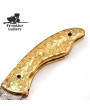 Custom Damascus Folding Knife - Brass Bolsters