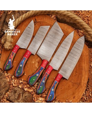 Handmade Damascus Chef Knife Set