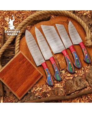 Handmade Damascus Chef Knife Set