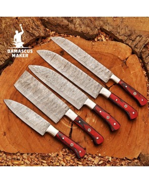 Damascus Steel Chef Knives Set