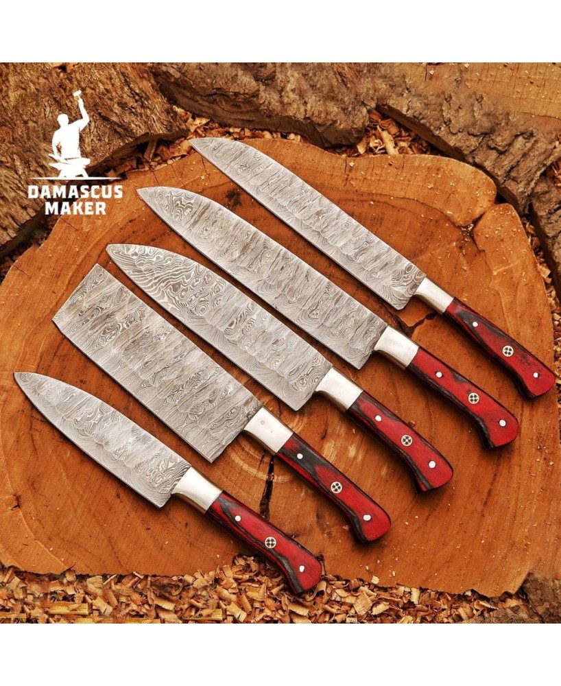 Damascus Steel Chef Knives Set