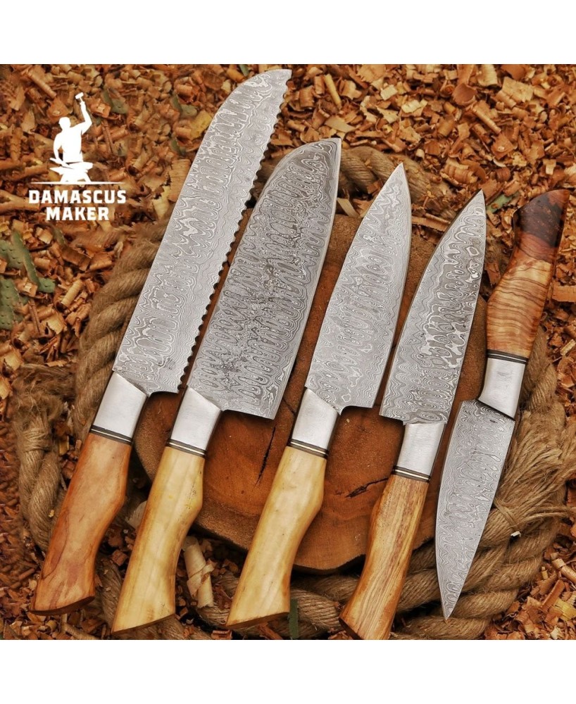 Damascus Steel Kitchen Set