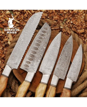 Damascus Steel Kitchen Set