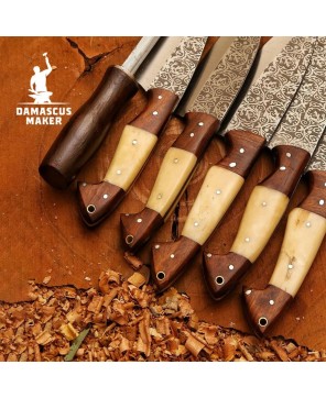 Handmade Damascus Chef Knives Set