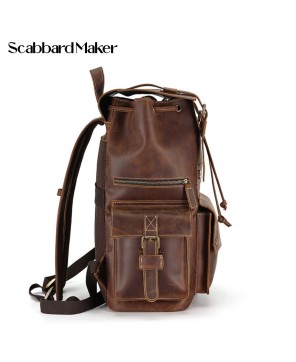 Premium Leather Drawstring Backpack