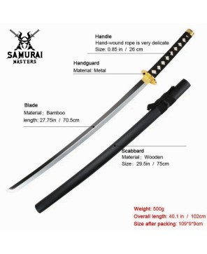 Handmade Ninja Samurai Katana Anime Sword - Authentic & Detailed