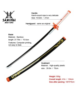 Cosplay Katana Anime Sword - Bamboo Demon Slayer Kochou Shinobu