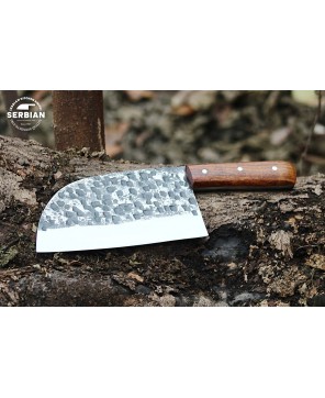 Serbian Steel Cleaver Chef Knife - High-Quality Carbon Steel Blade