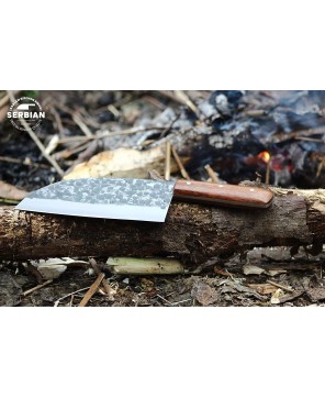 Serbian Steel Cleaver Chef Knife - High-Quality Carbon Steel Blade