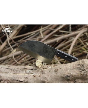 Premium Carbon Steel Chef Knife with Black Wood Handle