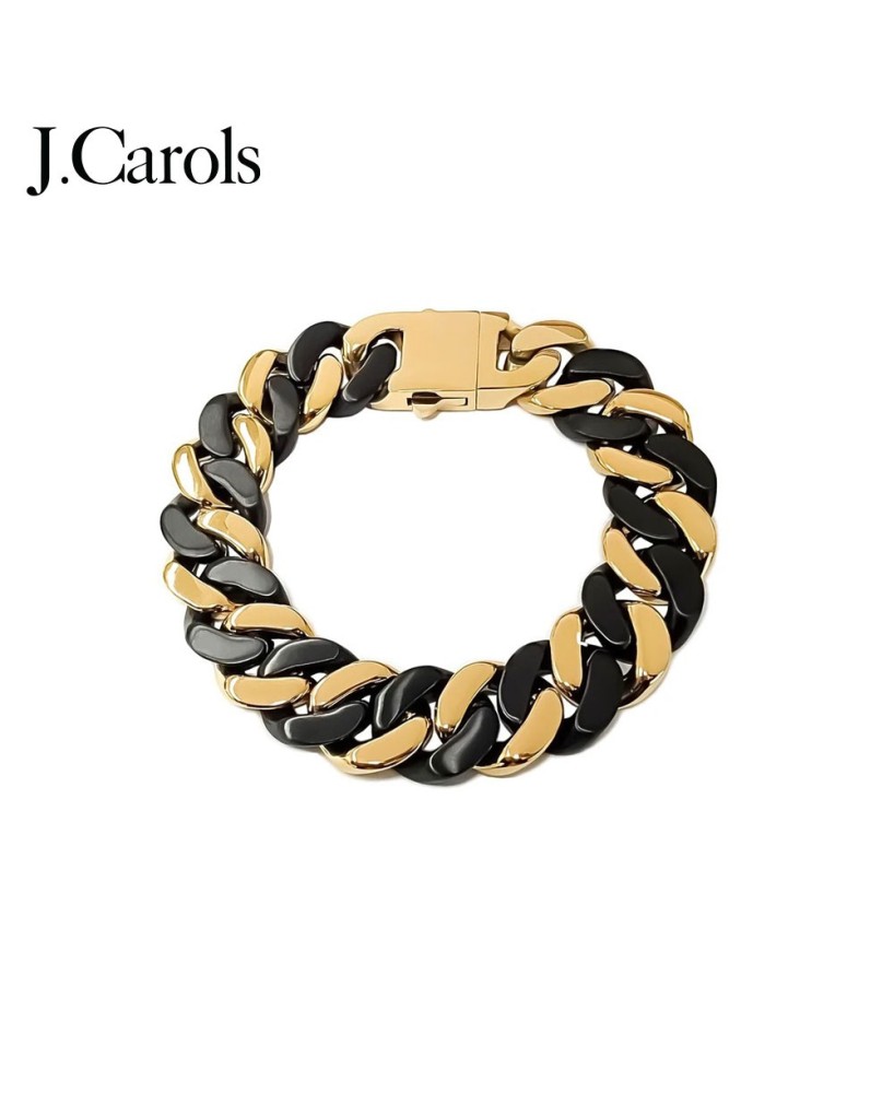 Black & Gold Cuban Link Bracelet