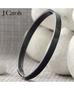 Narrow Black Bangle Bracelet