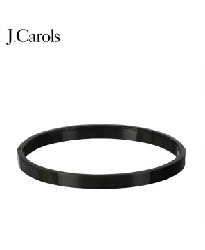 Narrow Black Bangle Bracelet