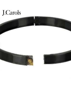 Narrow Black Bangle Bracelet