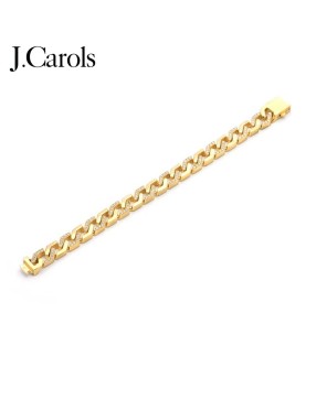 Gold Angular Cuban Link Bracelet