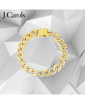 Gold Angular Cuban Link Bracelet