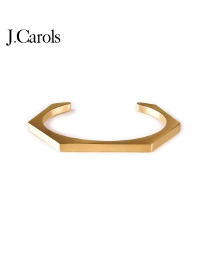 Gold Edge Hexagon Bangle Bracelet