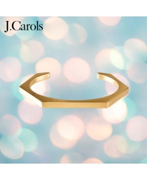 Gold Edge Hexagon Bangle Bracelet