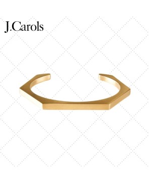 Gold Edge Hexagon Bangle Bracelet