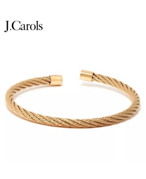 Gold Cable Bangle Bracelet