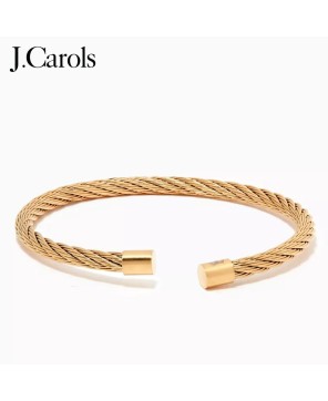 Gold Cable Bangle Bracelet