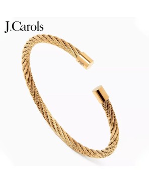 Gold Cable Bangle Bracelet