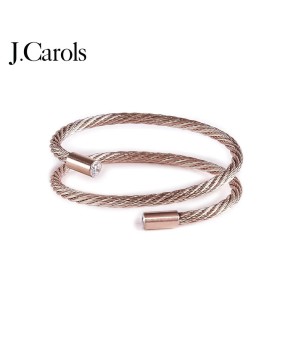 Rose Gold Double Wrap Bangle